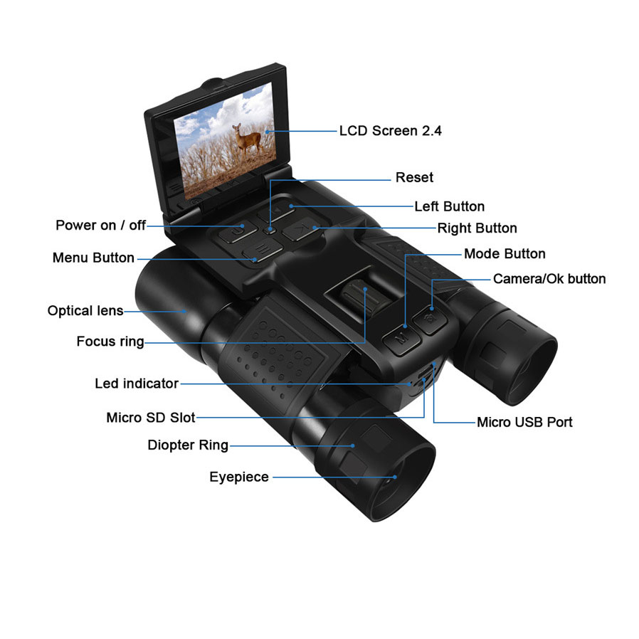 Monocular Night Vision - 12X32 Outdoor 2.5K Digital Photography Video