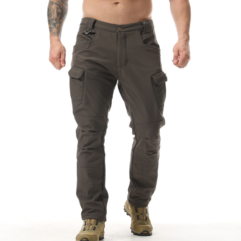 Outdoor Hunting Fleece - Men Fleece Lined Softshell Tactical Pants