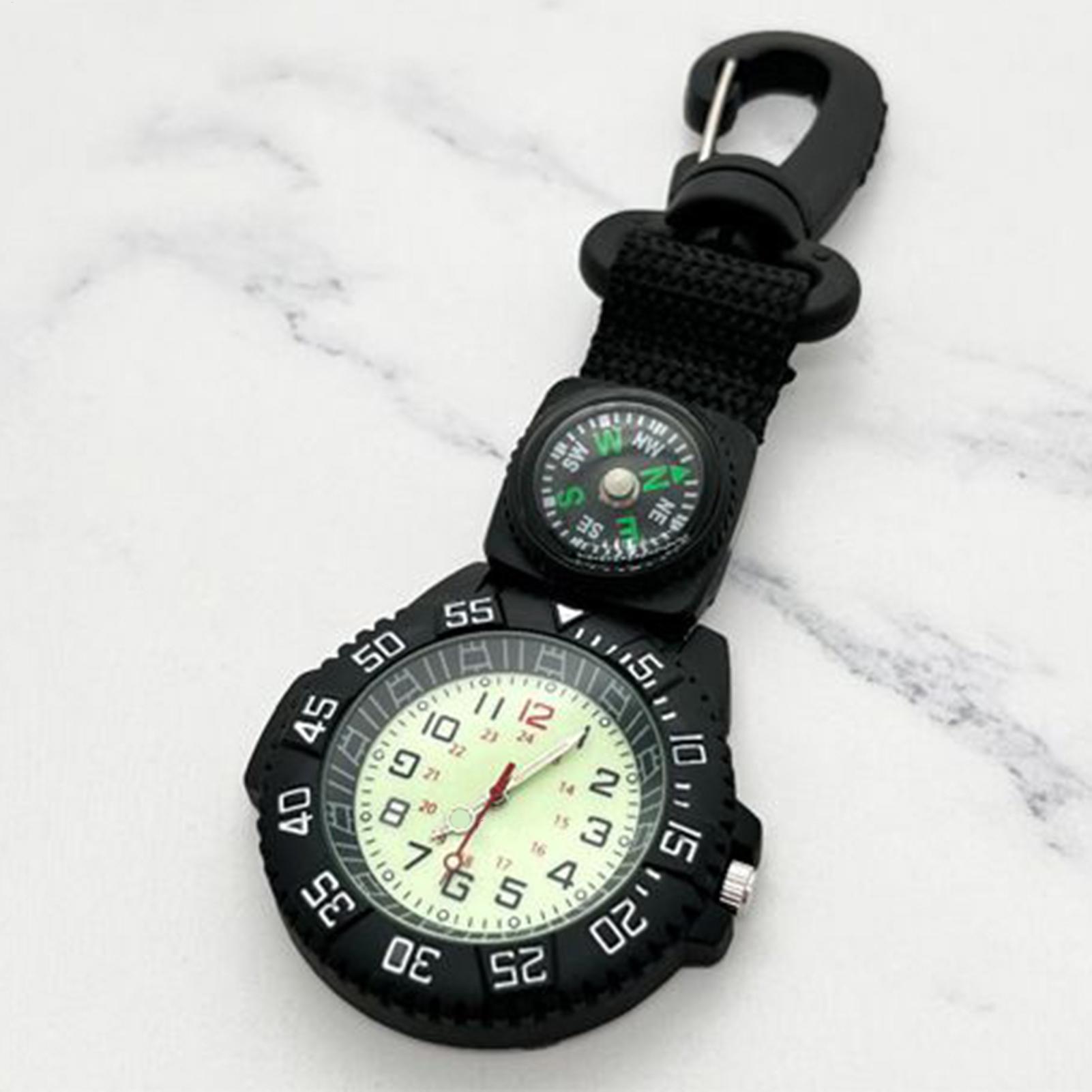 Hunting Outdoor Watch - Waterproof Glow Compass Watch with Carabiner